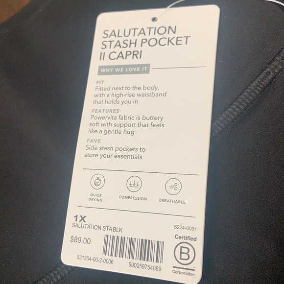 ATHLETA Salutation Stash Pocket II Capri Tight NWT - Picture 4 of 4